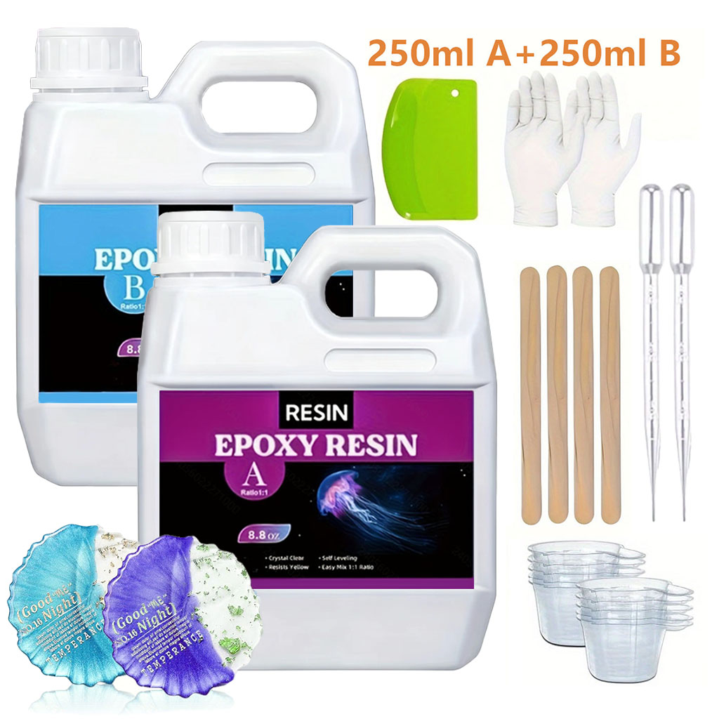 Resin Jewelry Kit - 125ml/250ml 크리스탈 클리어 캐스팅 레진 키트,