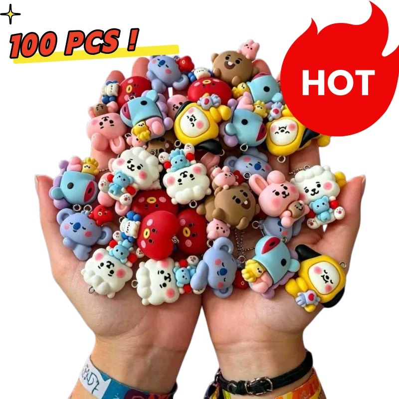 Resin Craft Material - 7pcs BT21 수지 만화 참 DIY