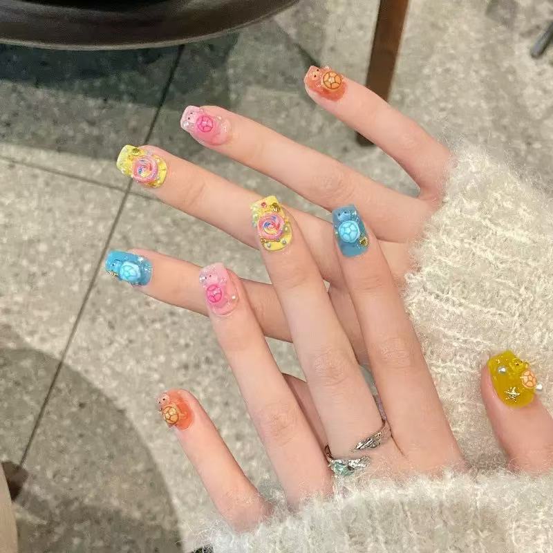 100개 미니 컬러풀 거북이 레진 참 플랫 백 카보숑  - Resin Craft Material 리뷰 및 가격