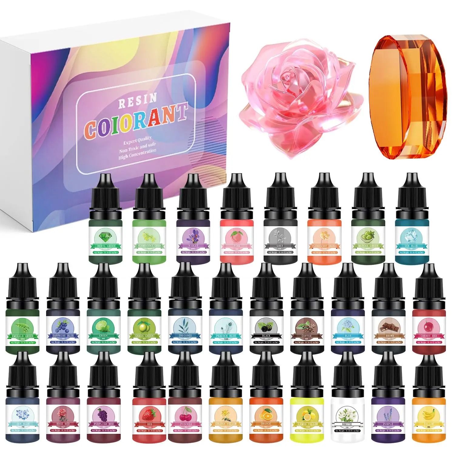 30색상 5ml 에폭시 레진 색소 키트 액체 착색제 염 - Resin Jewelry Kit 리뷰 및 가격