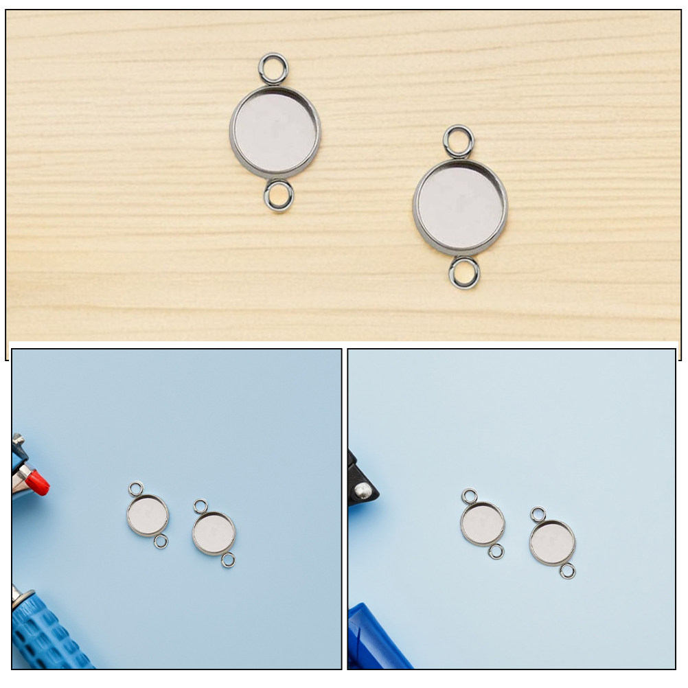 20개입 스테인리스 스틸 주얼리 부자재, 둥근 베젤 형 - Bezels Set Pendant 리뷰 및 가격