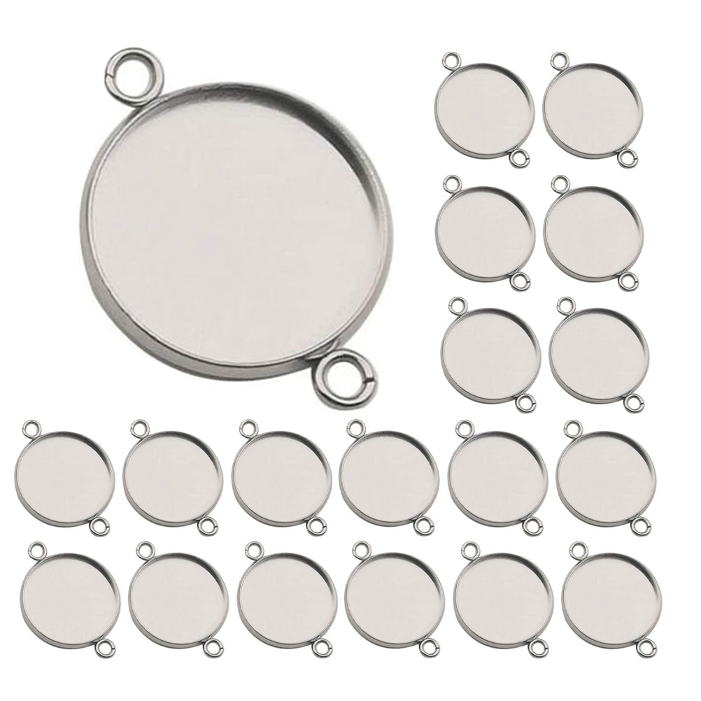 20개입 스테인리스 스틸 주얼리 부자재, 둥근 베젤 형 - Bezels Set Pendant 리뷰 및 가격