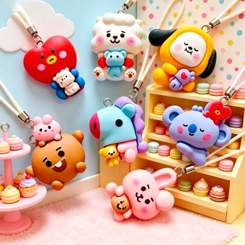 7pcs BT21 수지 만화 참 DIY 액세서리 공예  - Resin Craft Material 리뷰 및 가격