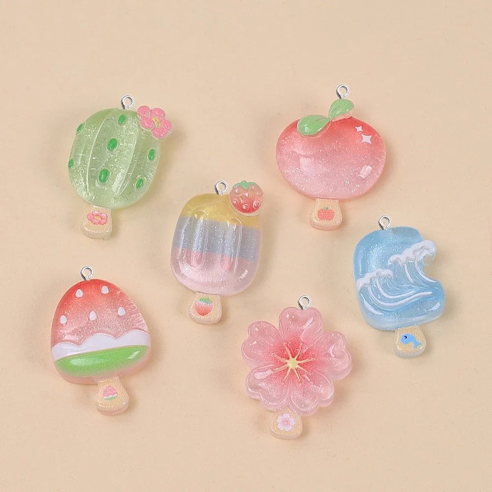 10개 귀여운 여름 아이스크림 레진 펜던트 선인장 복숭 - Resin Craft Material 리뷰 및 가격